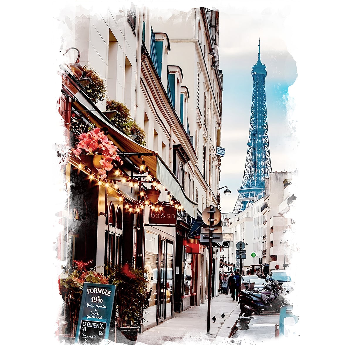 パリの街並み 油彩画 エッフェル塔 2セット パリの街並み 油彩画