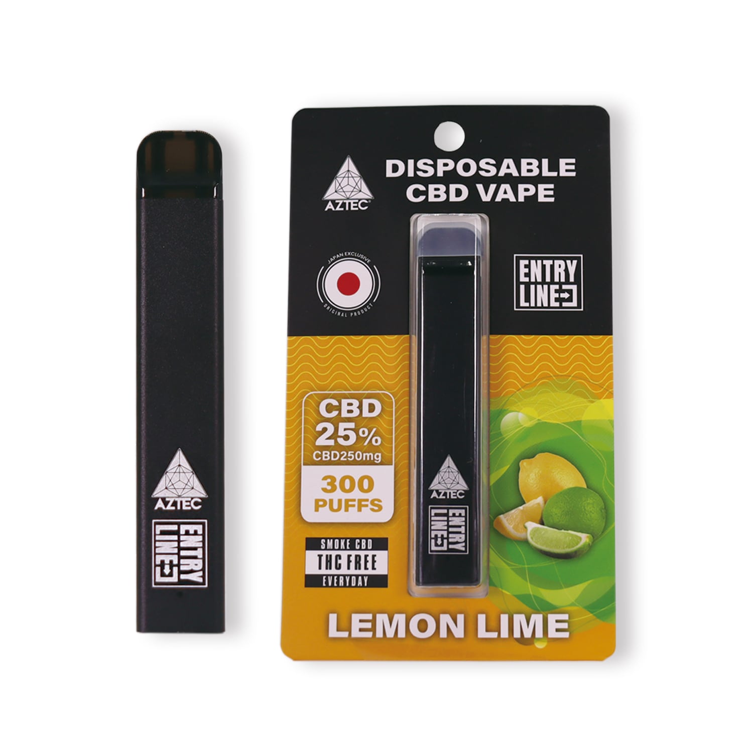 ENTRY LINE】CBD25% DISPOSABLE CBD SHISHA 1ml CBD250mg 〈LEMON LIME