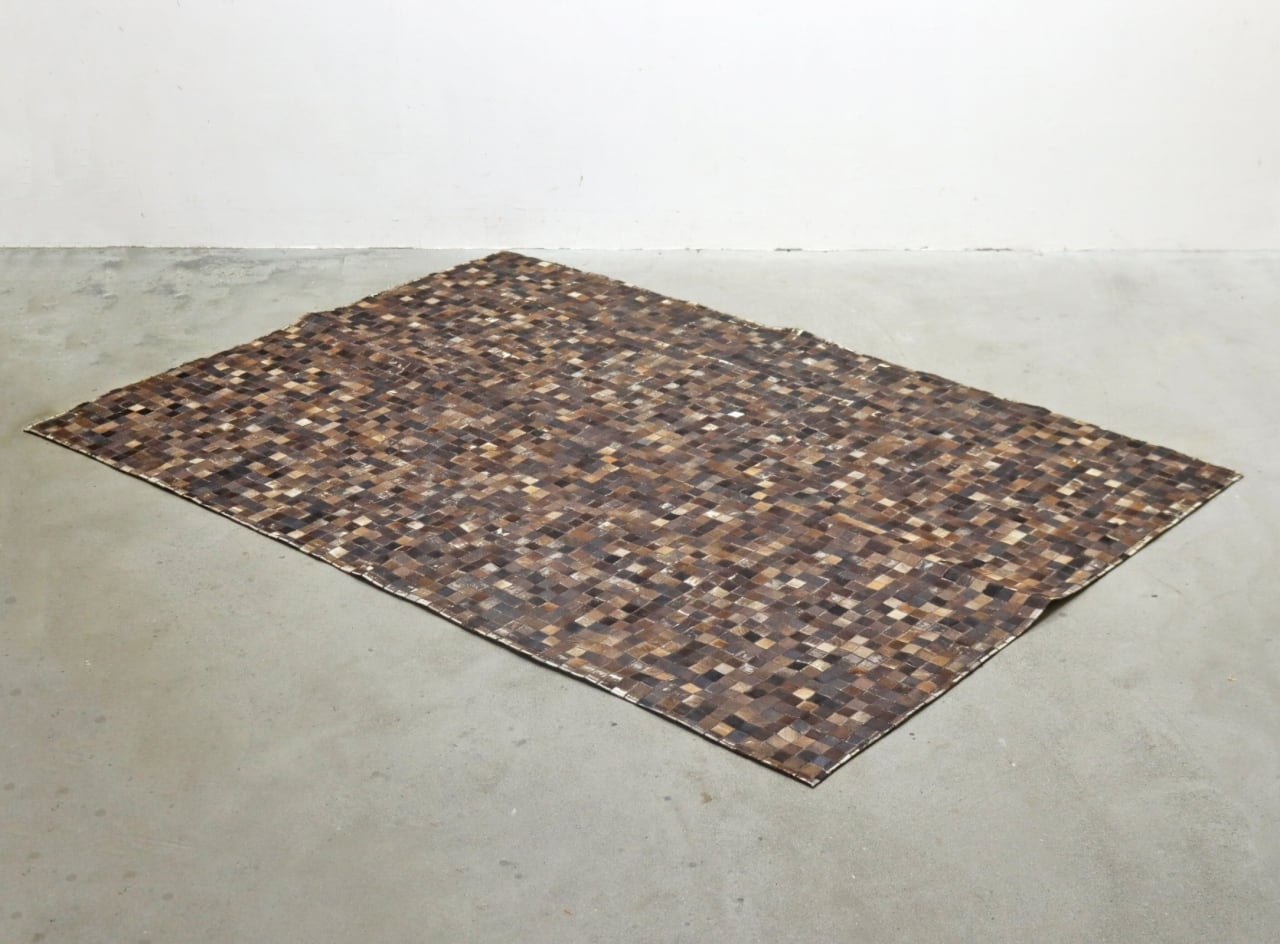 牛革 パッチワーク ラグ ハラコ 敷物 カーペット モダン ヴィンテージ