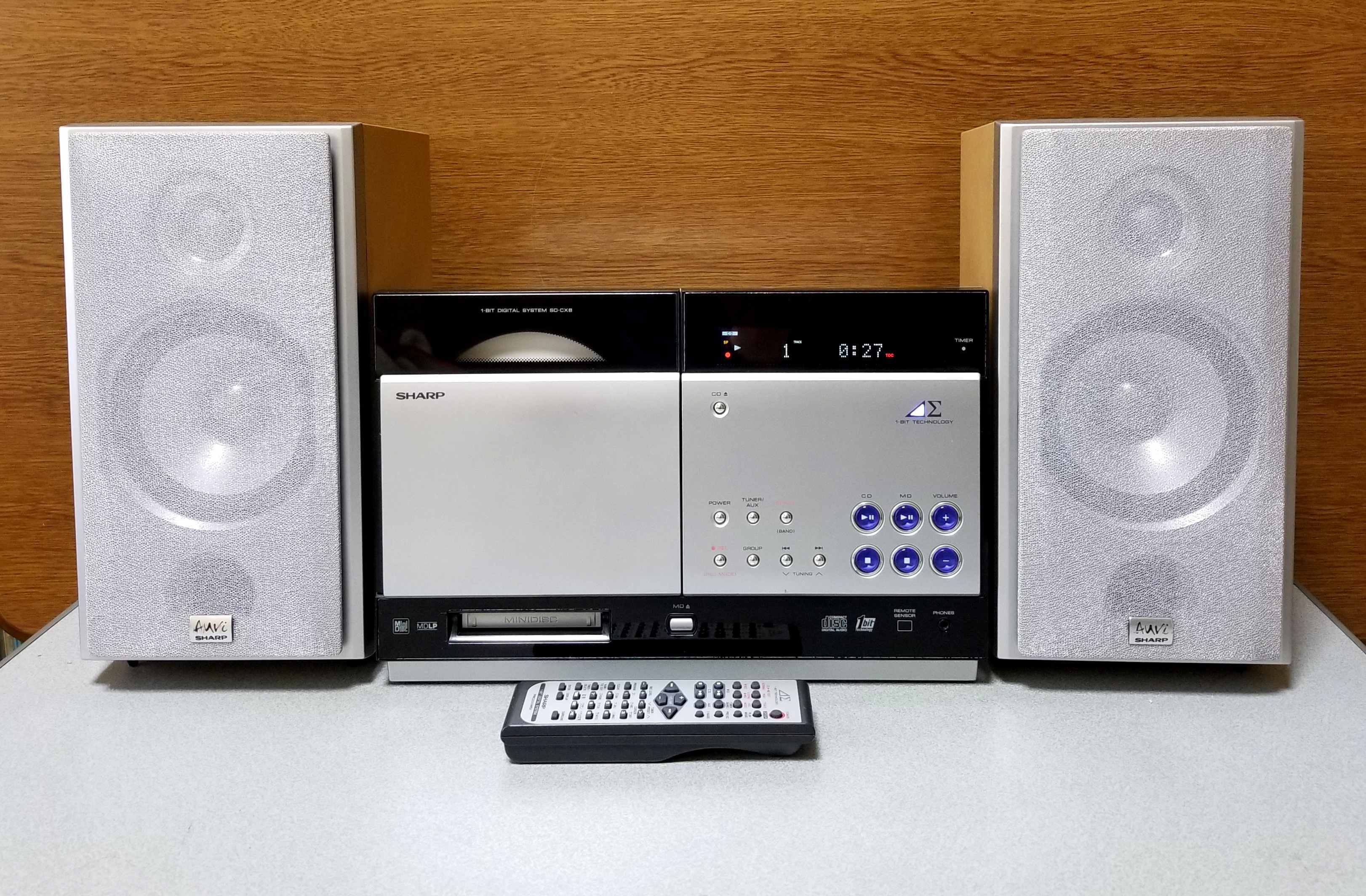 1ビットデジタルシステム SHARP SD-CX8 MD & CDコンポ 綺麗な完動品