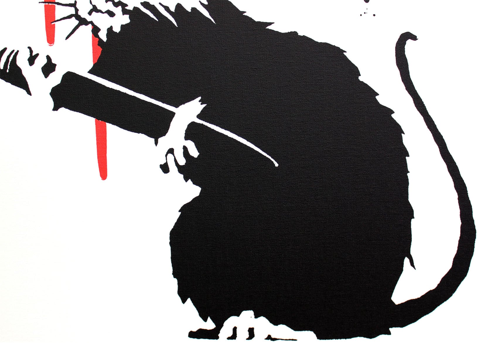 バンクシー「ラブ ラット/Love Rat」展示用フック付きキャンバス