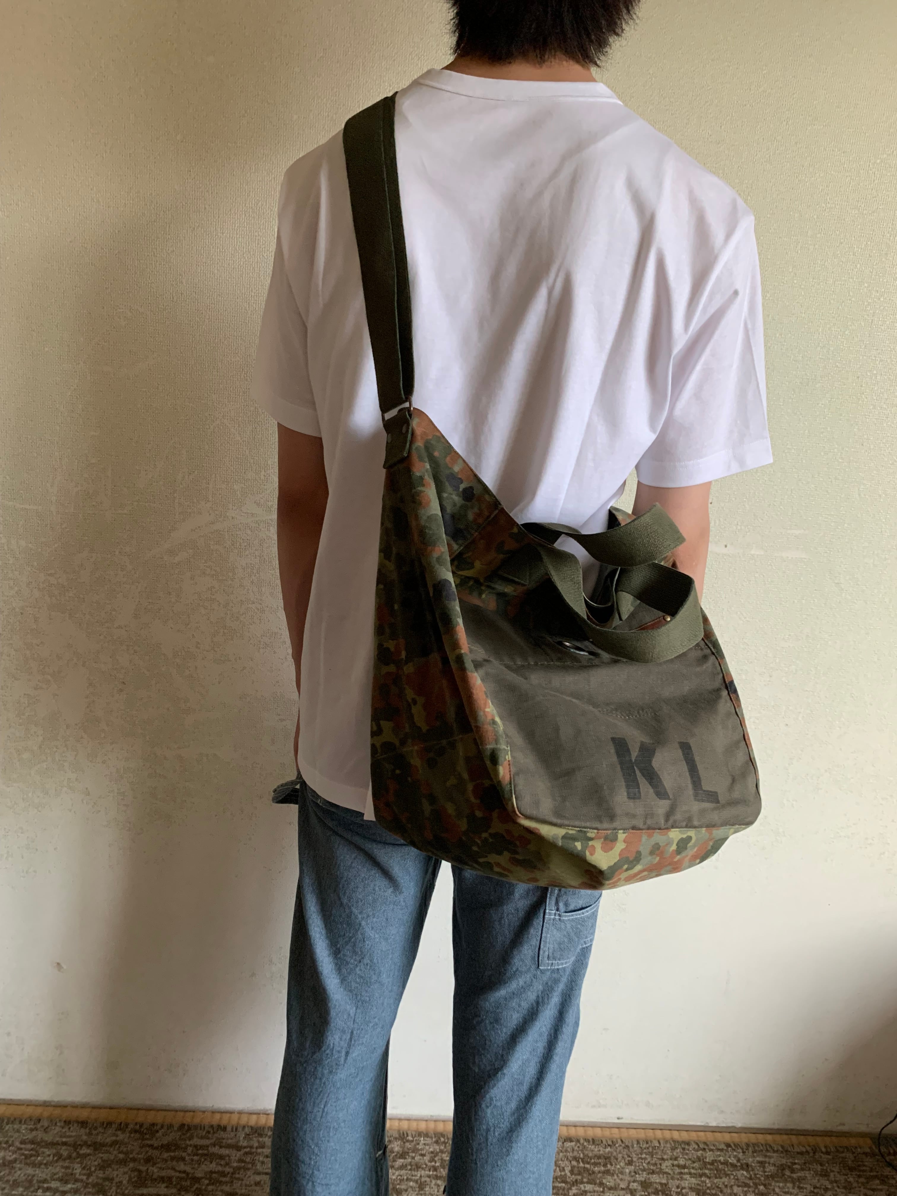 military shoulder tote bag 送込 ミリタリー リメイク ショルダー
