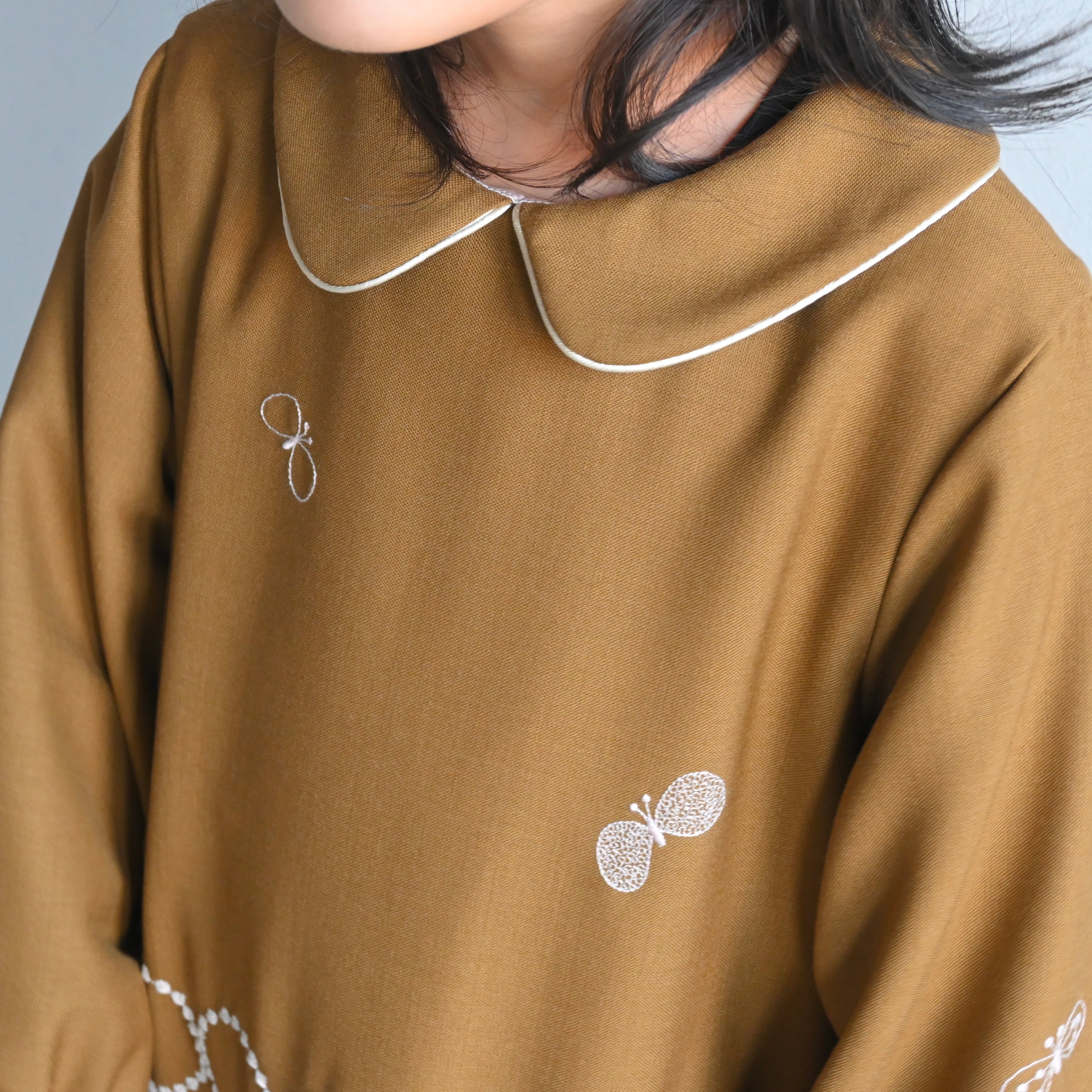 mina perhonen 2024AW》tambourine × choucho ワンピース / brown