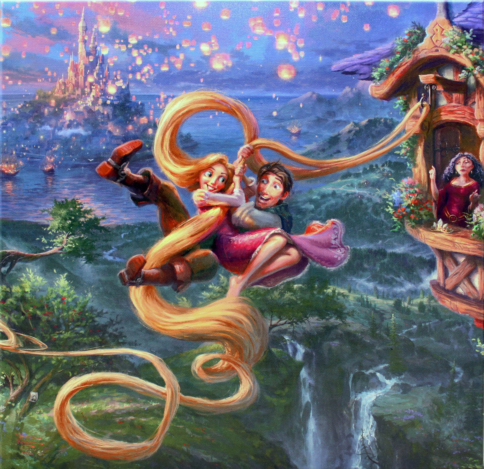 ディズニー絵画 塔の上のラプンツェル アップ イン ラブ 展示用フック