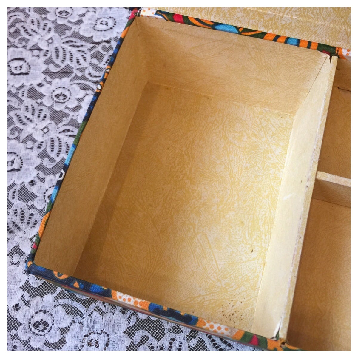 フランス買付 ヴィンテージ カルトナージュ ファブリックボックス