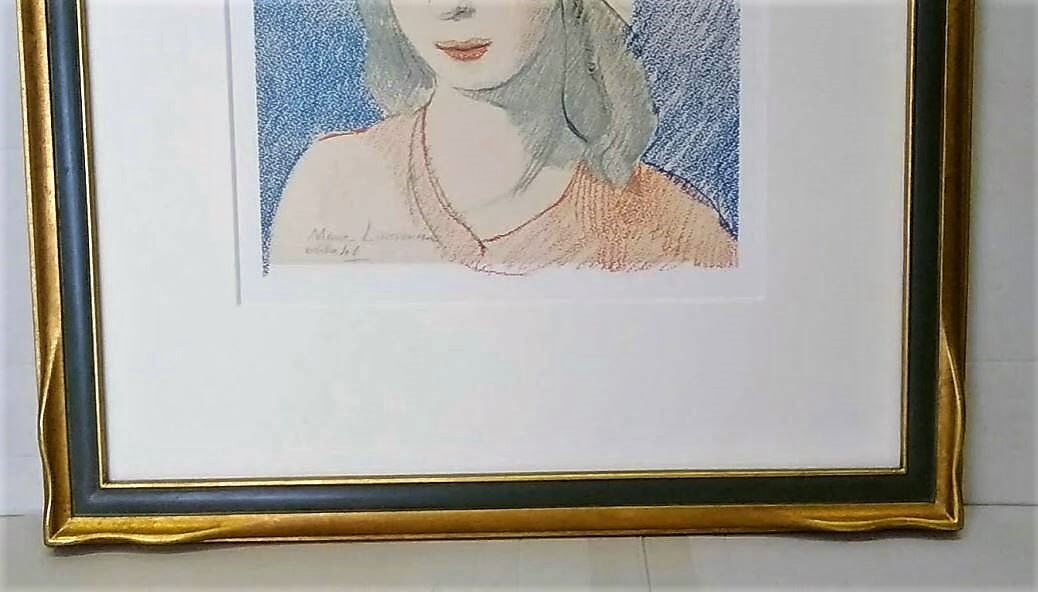マリー・ローランサン「MarriceLaurencin」額装品 複製画 額縁外寸44.5