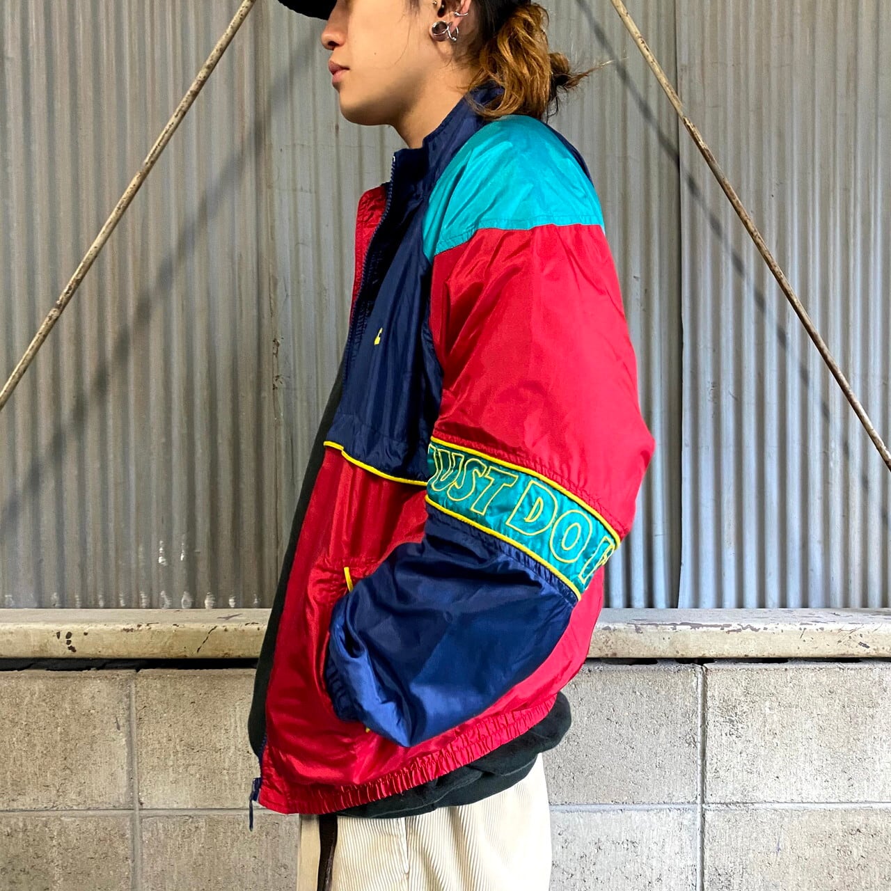 90年代 NIKE ナイキ JUST DO IT. スウォッシュロゴ 切り替え 刺繍