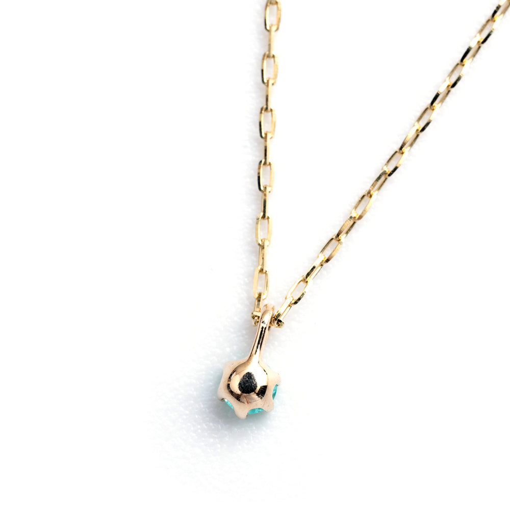 パライバトルマリン 6本爪ネックレス レディース K10 10金