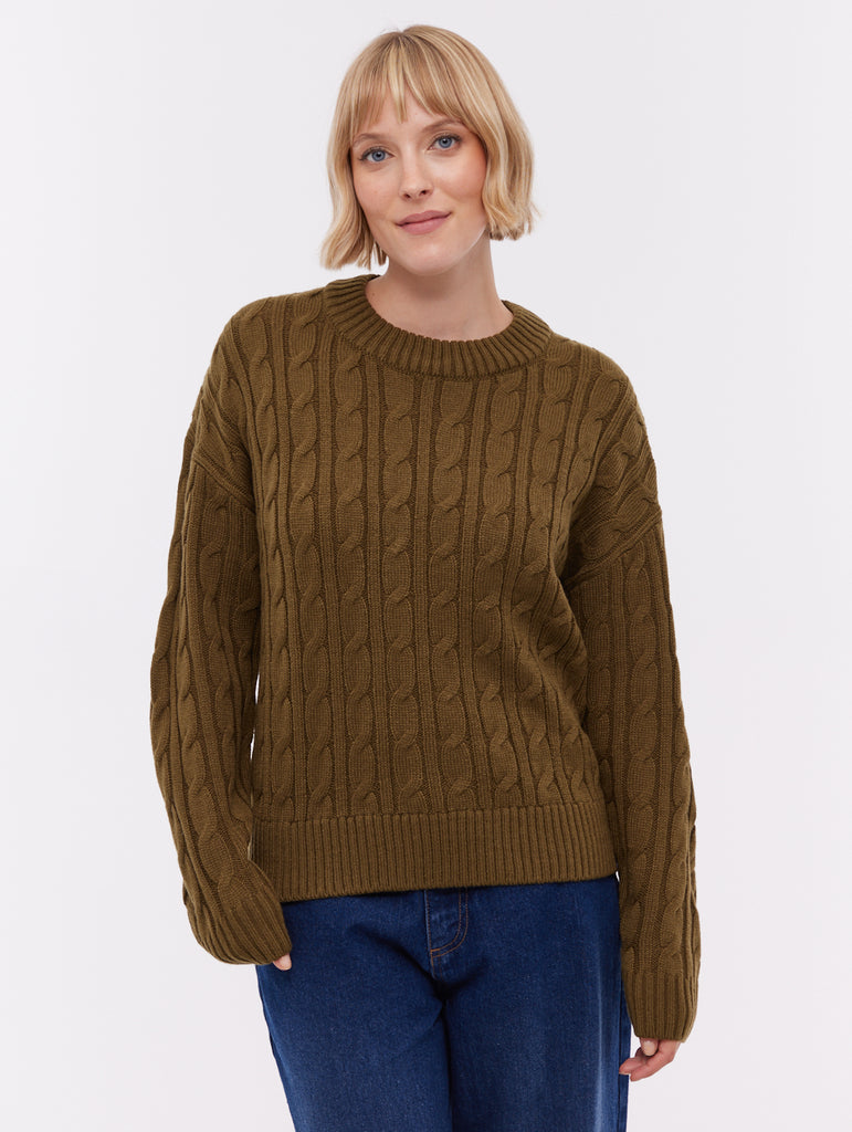 Chanice Cable Knit Sweater - Black - Bench