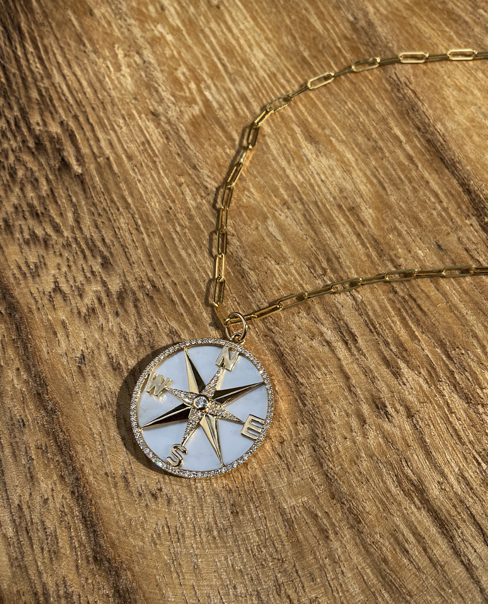 Compass Rose Mother of Pearl Pendant – Modern Jewelers