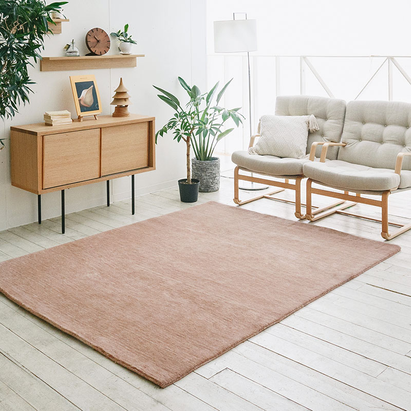 無垢の床にやさしい天然素材の厚手ウールラグ [ハグみじゅうたん