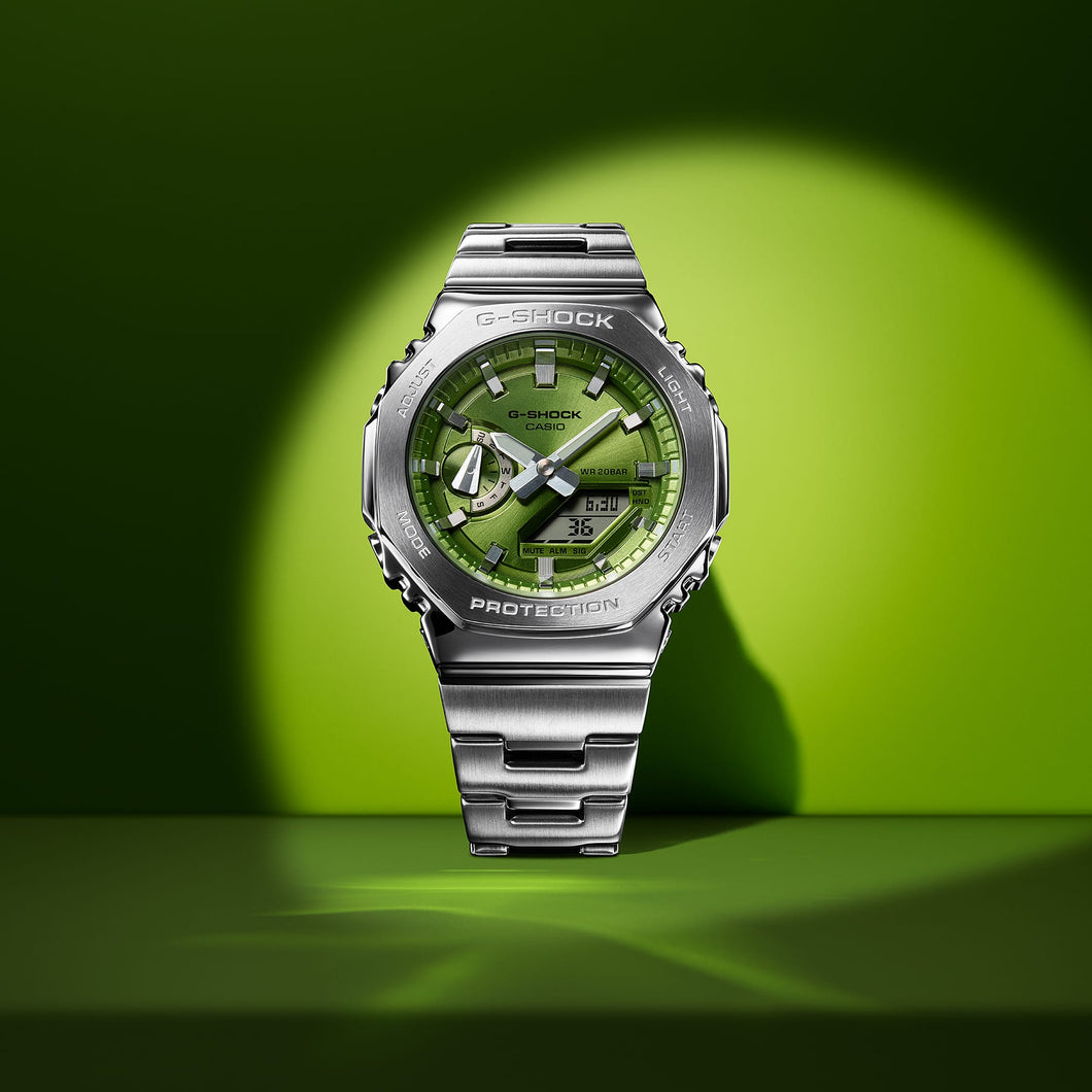 G-Shock G-Steel Octagonal Lime Green Dial Watch GM-2110D-3A