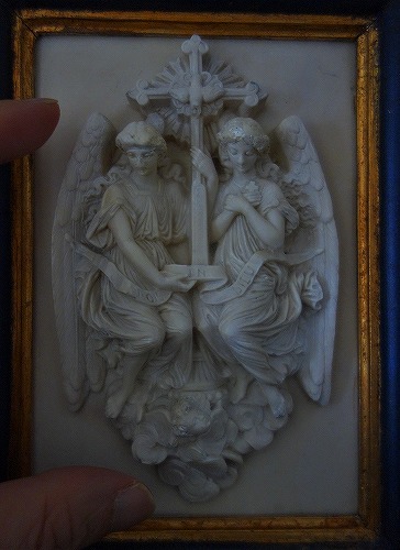 西洋ビンテージ フランス 双子の天使 エンジェルレリーフ ／アート