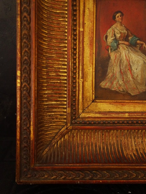 西洋アンティーク フランス19世紀絵画 エコールド・フランセーズ 婦人