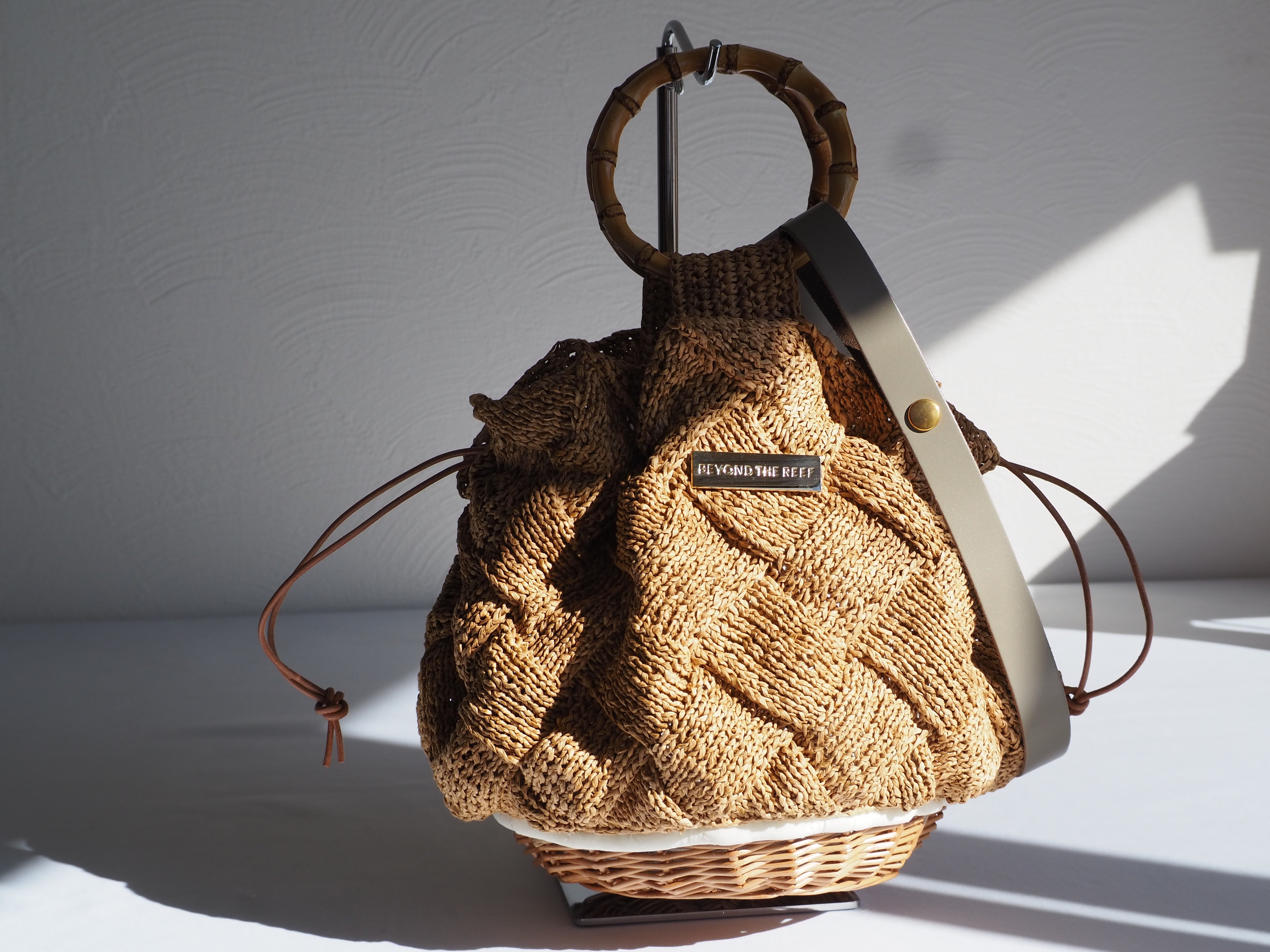 ビヨンドザリーフ かごバッグ 大きいサイズ インナー付きインテリア