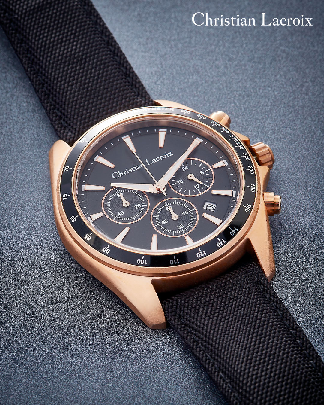 Men's tachymeter watches CHRISTIAN LACROIX rosegold Chronograph