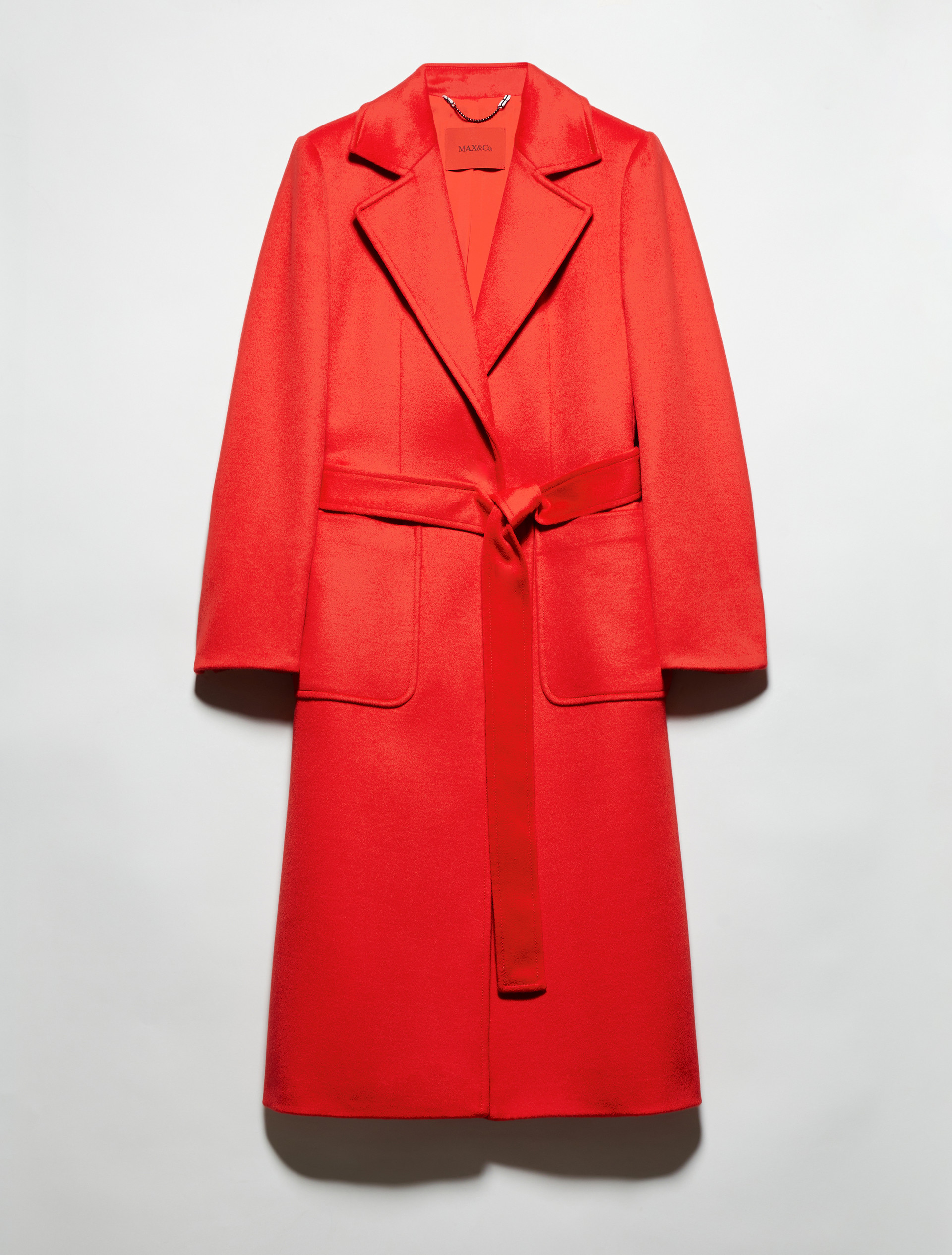 ラナウェイ] ピュア ウール ベルテッド コート, red | MAX&Co.