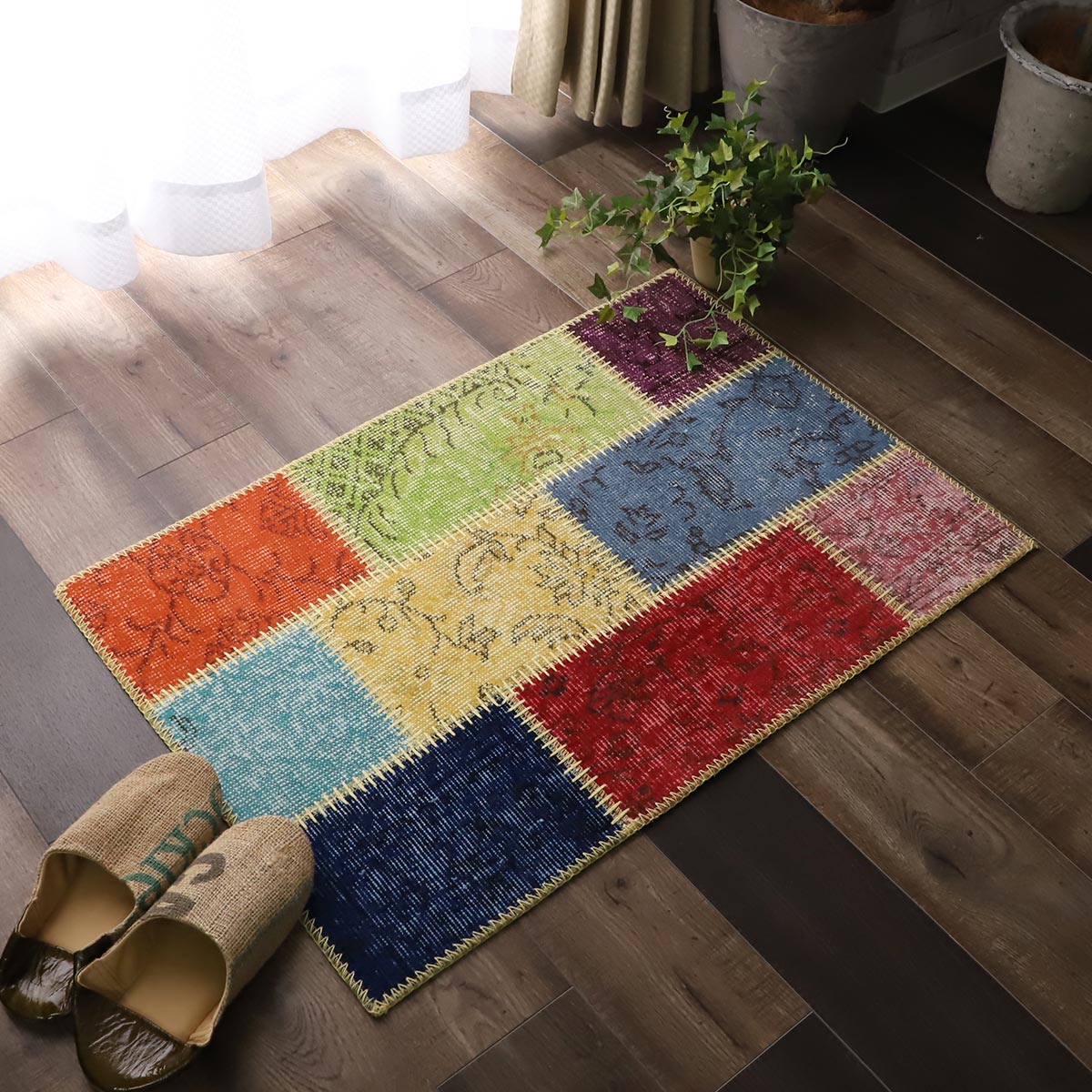 ランナー モロッカンタイル 120×58パッチワーク トルコヴィンテージ