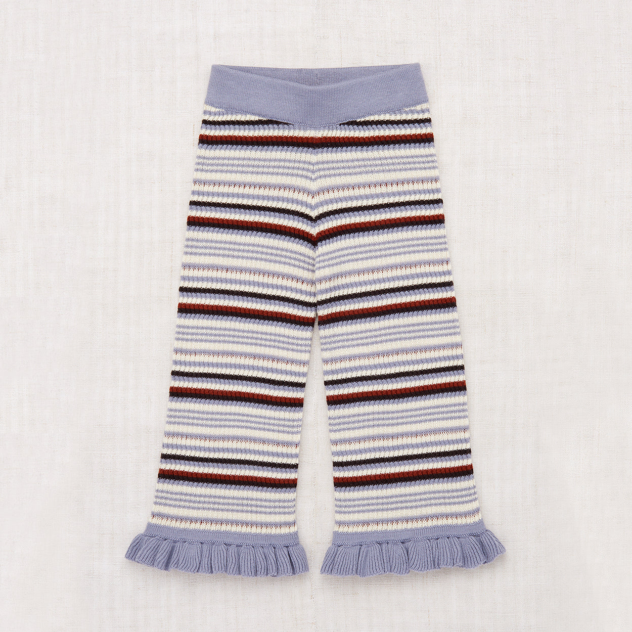 SALE Misha & Puff Baby & Kids Stripe Ruffle Knit Pant Pewter BIEN BIEN