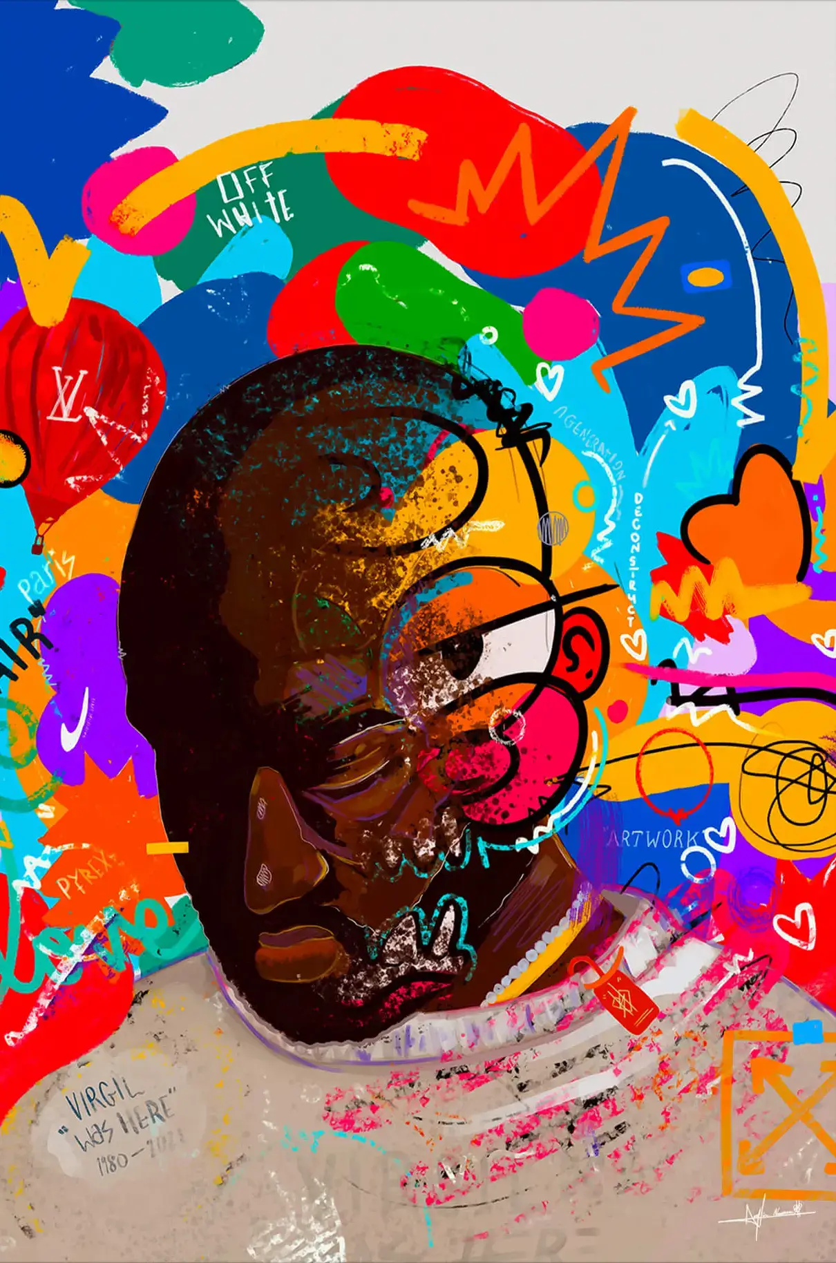 Virgil Abloh Vibrant Illustration | BIG Wall Décor