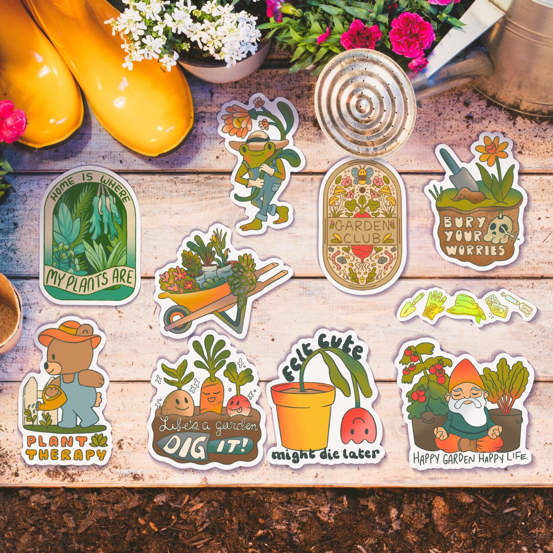 Happy Gardening Club Stickers - 10 Pack – Big Moods