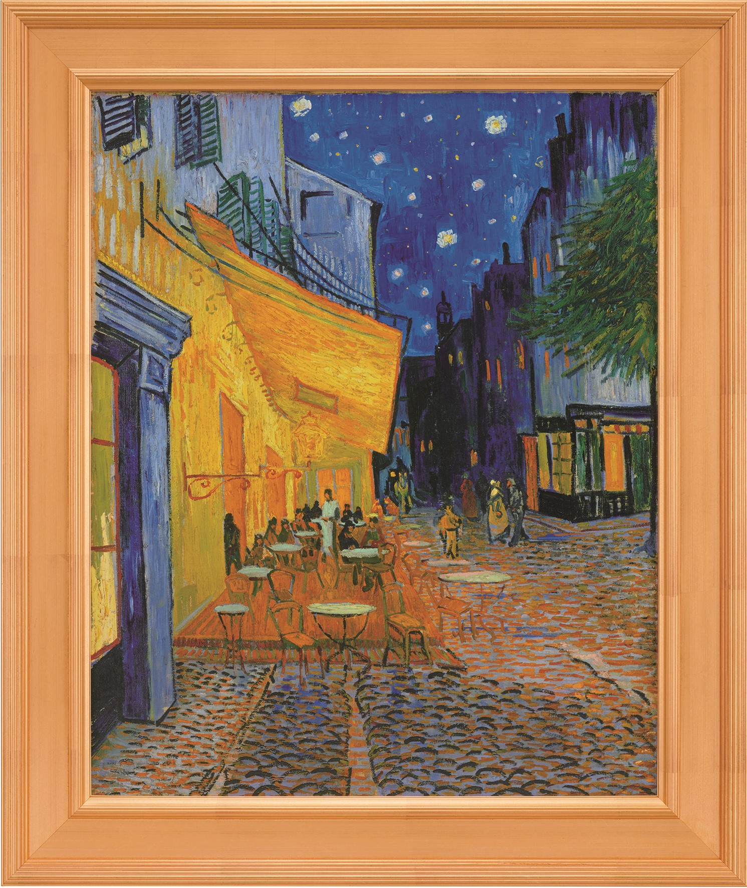 小*野様 印象派 カフェ風景画 ゴッホ 夜のカフェテラス レプリカ 70cm