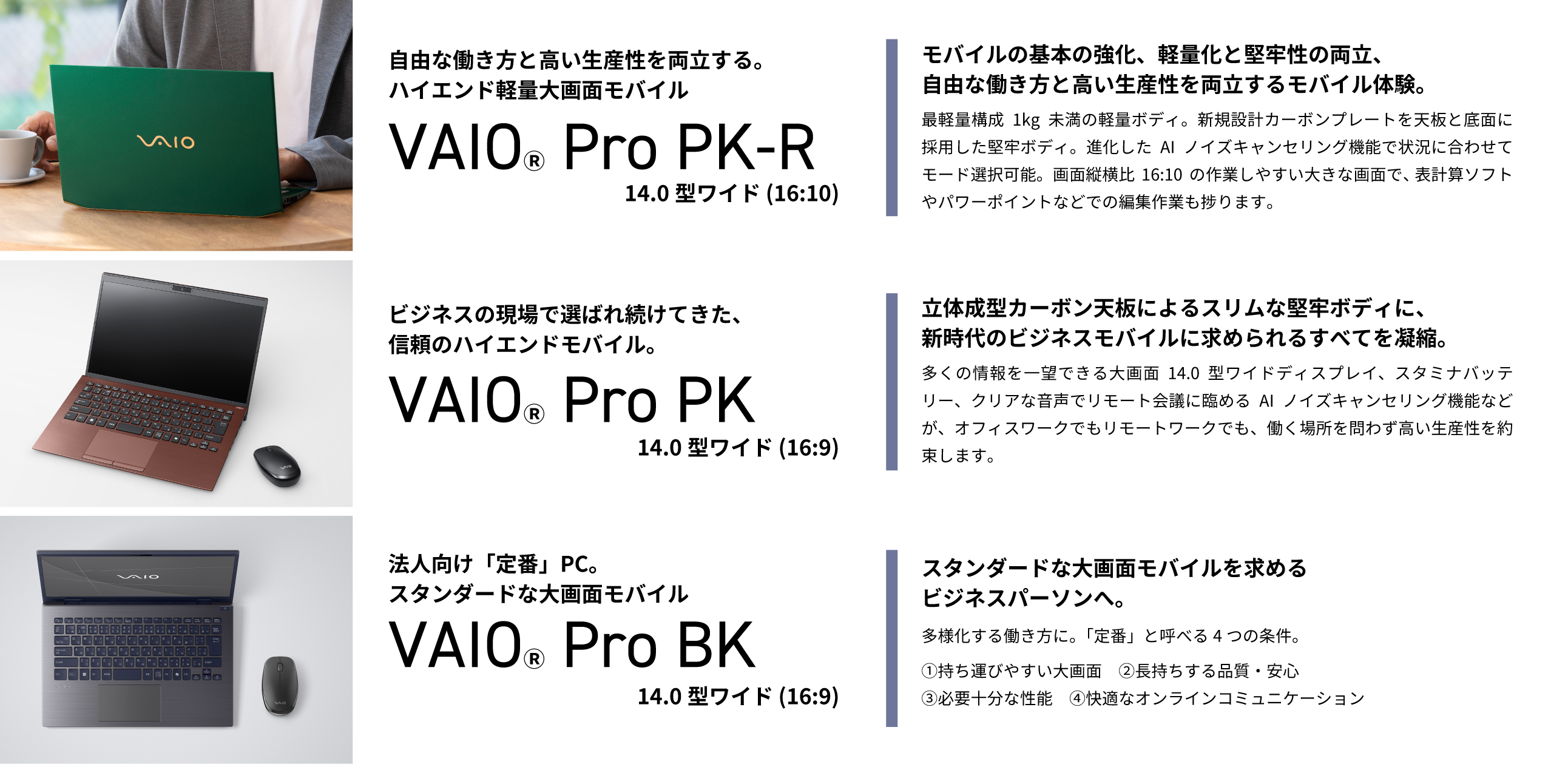 14.0型: ｜VAIO公式 オンラインストア｜VAIO STORE Business