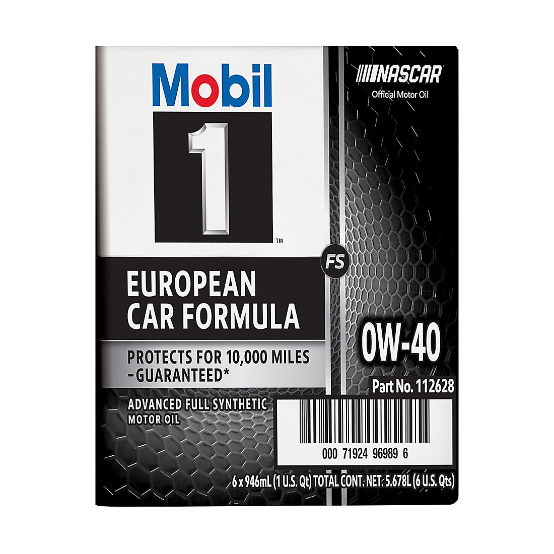 Mobil 1 0W-40 Advanced Full Synthetic Motor Oil, 6 pk./1 qt