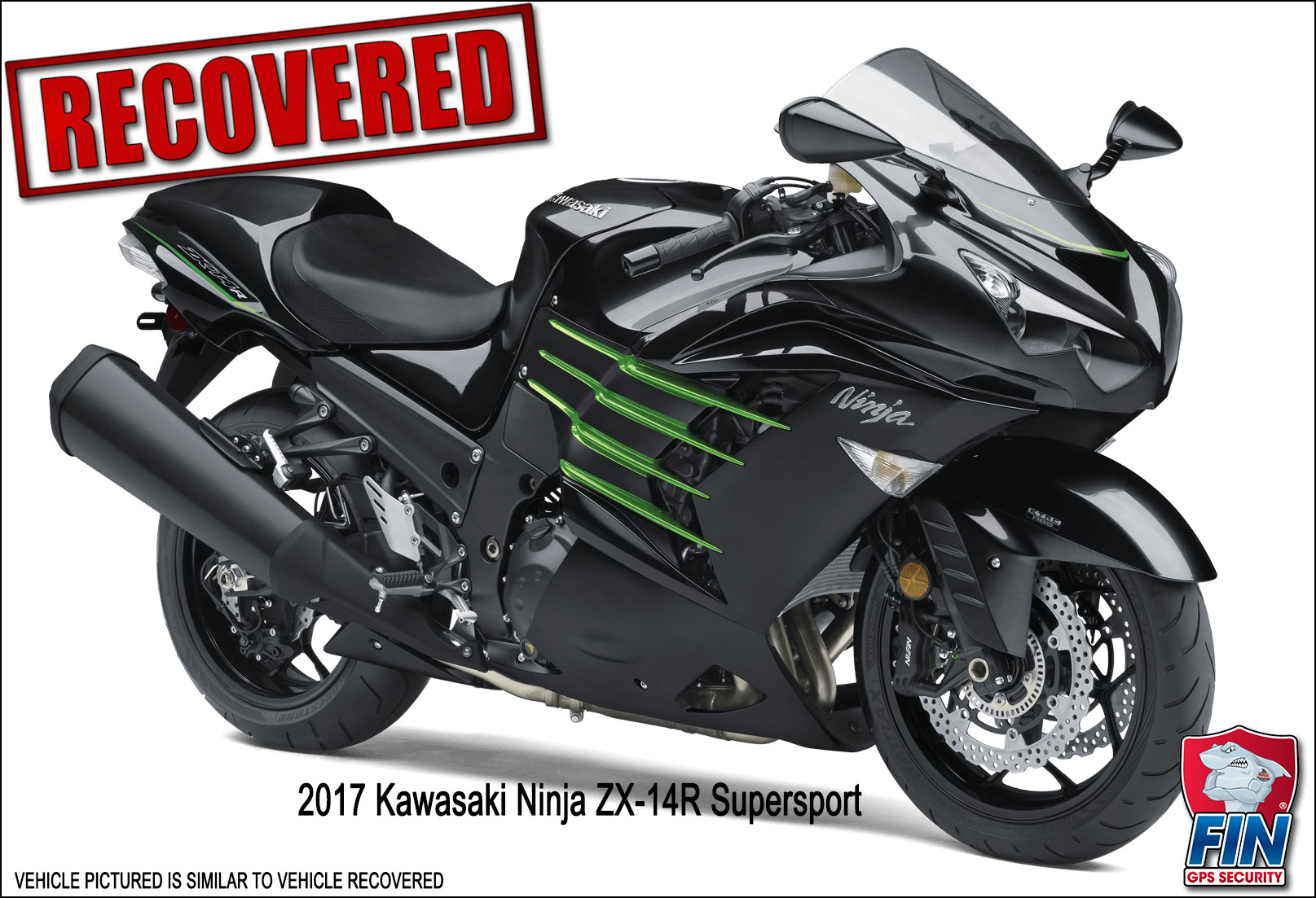 FIN® RECOVERS 2017 KAWASAKI NINJA ZX14R SUPERSPORT MOTORCYCLE IN