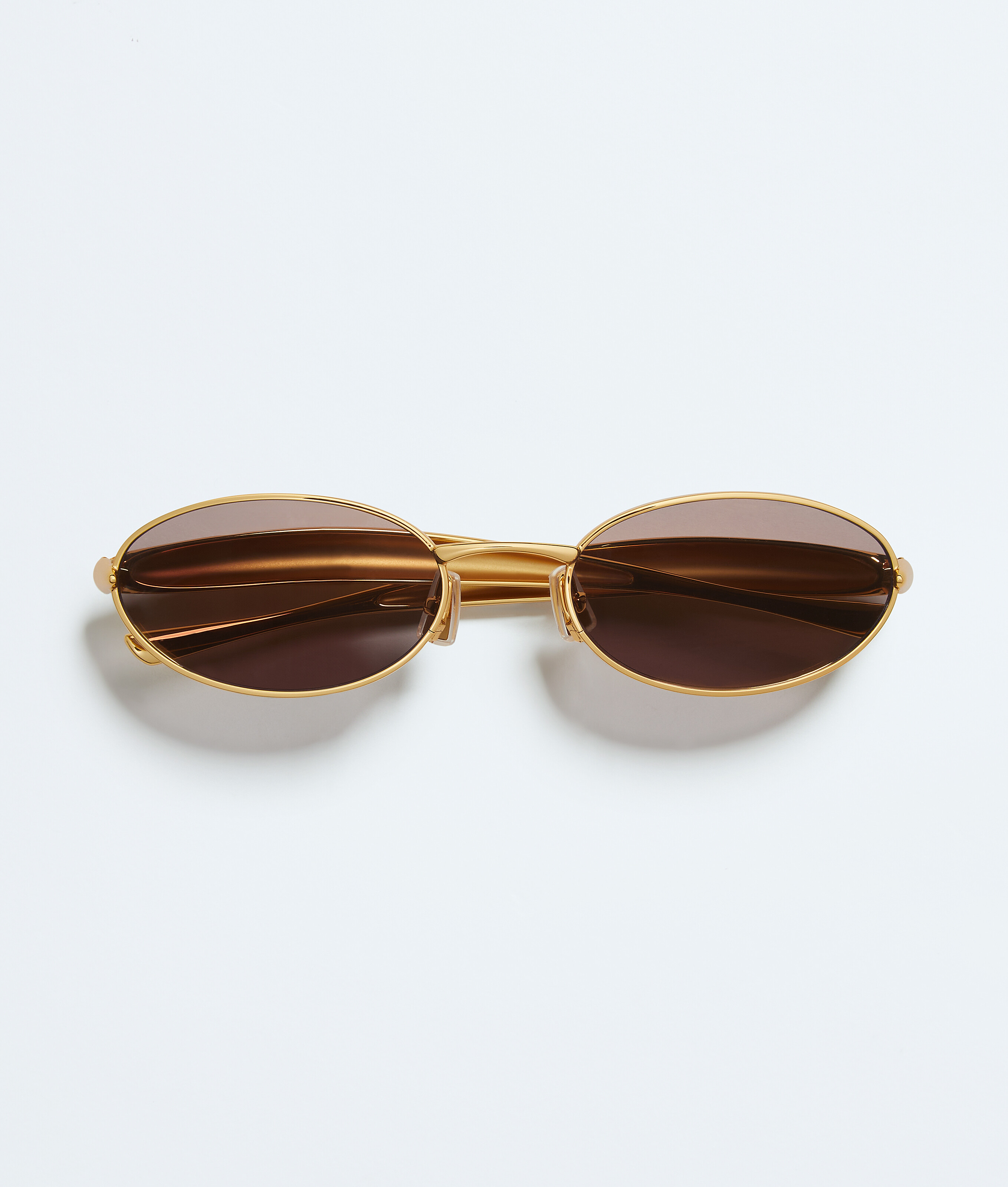 Sardine Oval Sunglasses in Gold/grey | Bottega Veneta SA