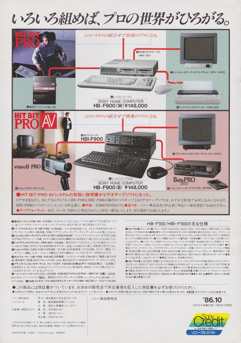 HB-F900 / HBI-F900 1986年10月 | ソニー坊やと呼ばれた男