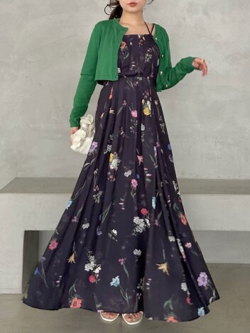 SALE】SNIDEL ボリュームラッフルフリルプリントワンピース | ウサギ