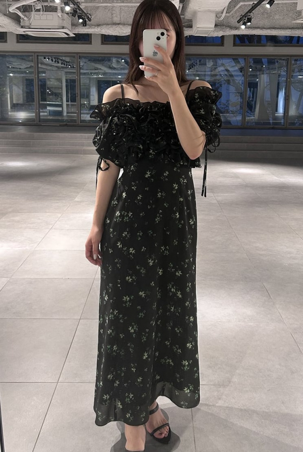 SALE】SNIDEL ボリュームラッフルフリルプリントワンピース | ウサギ