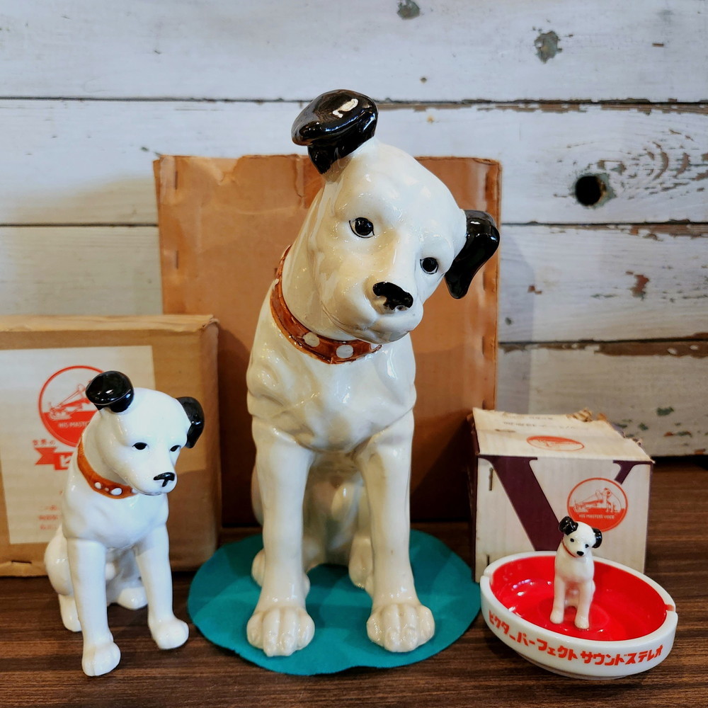 フランシス・バラウド ニッパー犬 ヴィンテージステンドグラス 箱付き