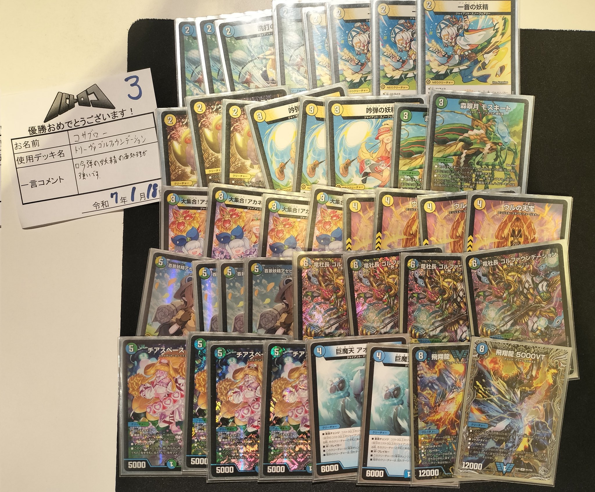 デュエマ オリジナルCS】「第179回ババロコCS(2026/1/18)」結果