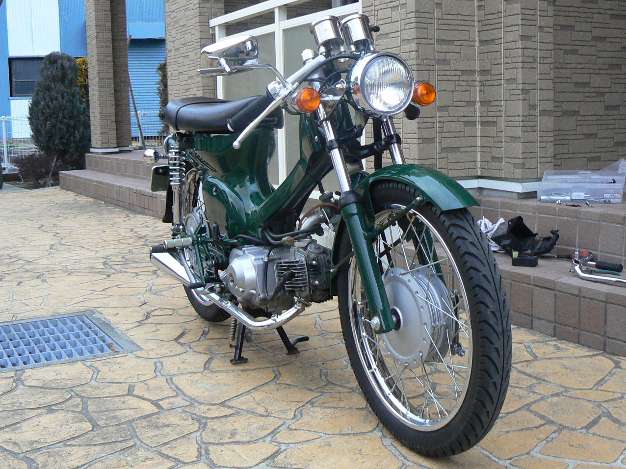 cd90フロントフォーク スーパーカブテレスコ化に カブ70? テレスコcd90