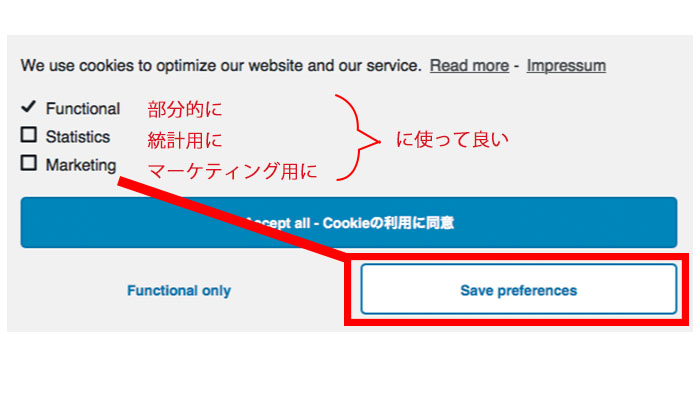 Cookie（クッキー）使用の同意を求めるポップアップ表示について