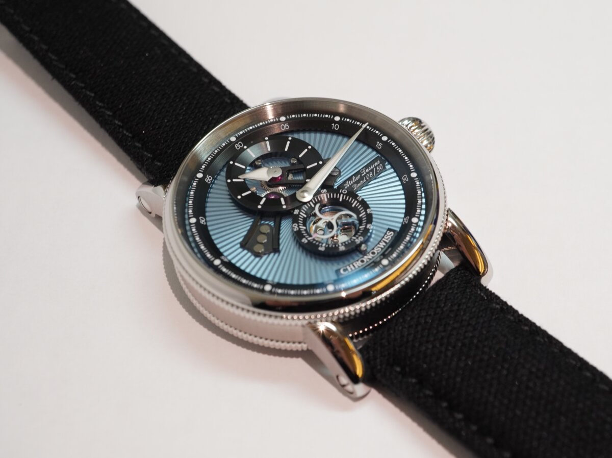 2023年新作 クロノスイス オープンギア フリーズ アイスブルー文字盤