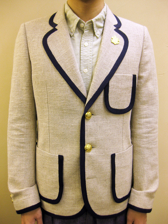 A(LeFRUDE)E スラブ リネン/コットン パイピングジャケット Blood