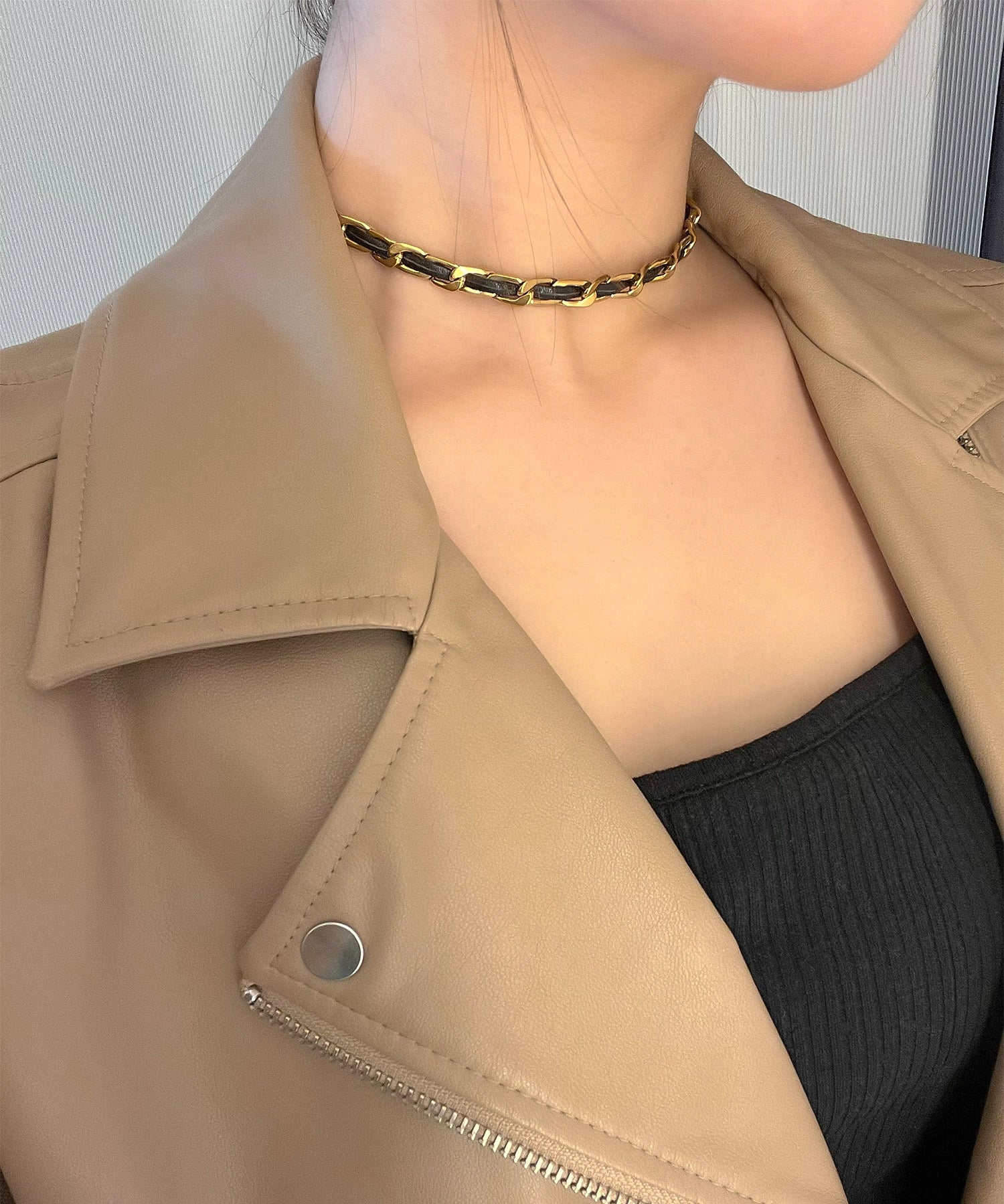 blackdia ocean レザーチェーンチョーカーネックレス