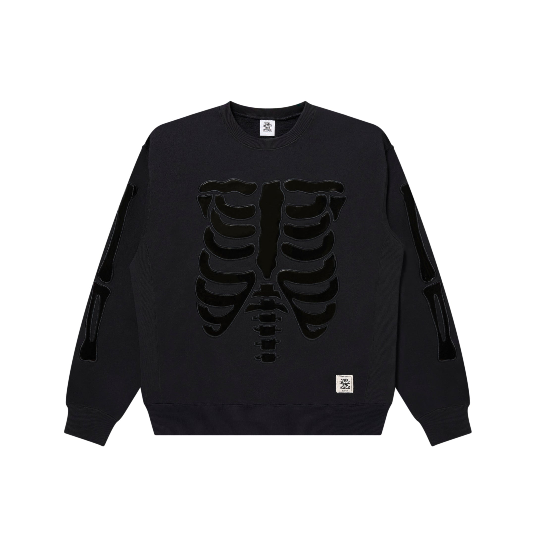 SKELETON PATCHED CREW SWEAT BLACK – BlackEyePatch