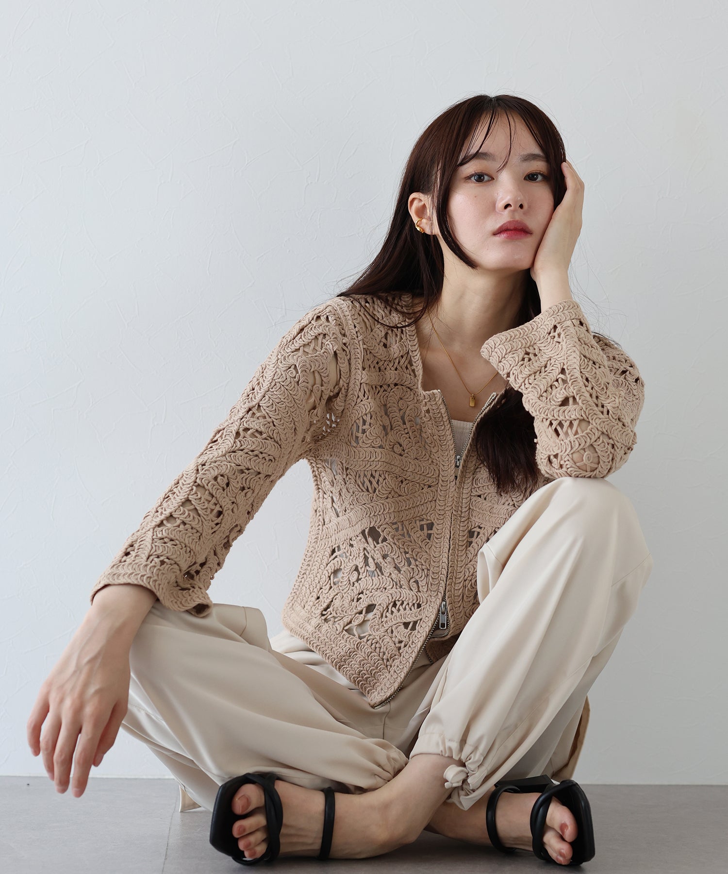 SALE】ダブルジップクロシェカーディガン – BLUE ONLINE