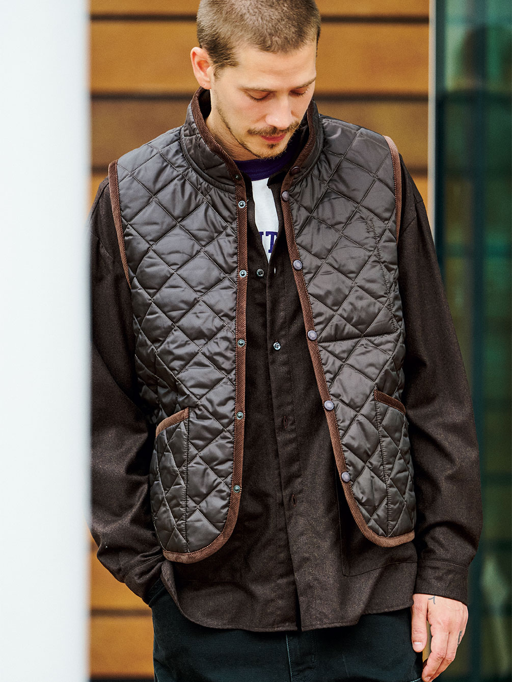 LAVENHAM | 〈別注〉 スタンドカラー キルティングベスト MEN