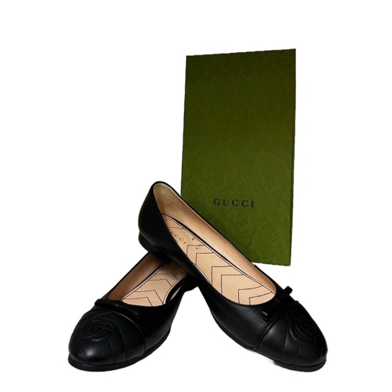 専用GUCCI フラットシューズ ブラック スエード 38 GUCCI ブラック