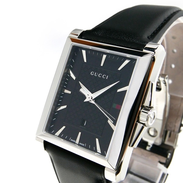Brandol / GUCCI グッチ メンズ腕時計 Gタイムレス スクエア ブラック