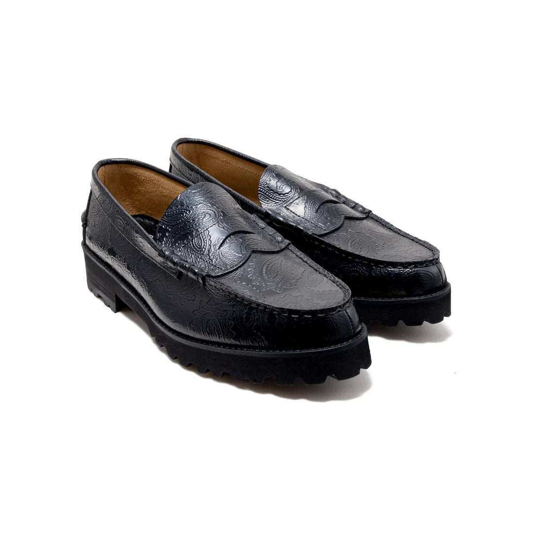 The Kenford Fineshoes】TANK SOLE LOAFERS BLACK PAISLEY – briwn