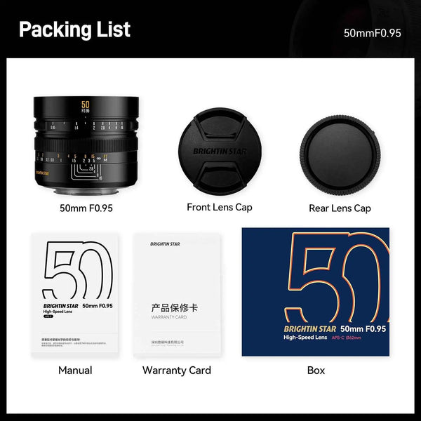 Brightin Star 50mm F0.95 APS-C Night God Portrait Star Manual