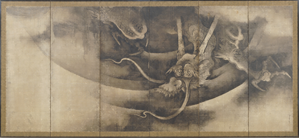 雲龍図屏風(右隻) 文化遺産オンライン