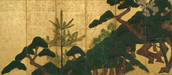 松桜図屏風 文化遺産オンライン