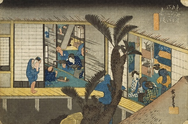 東海道五拾三次之内 37 赤阪《旅舎招婦ノ図》 文化遺産オンライン